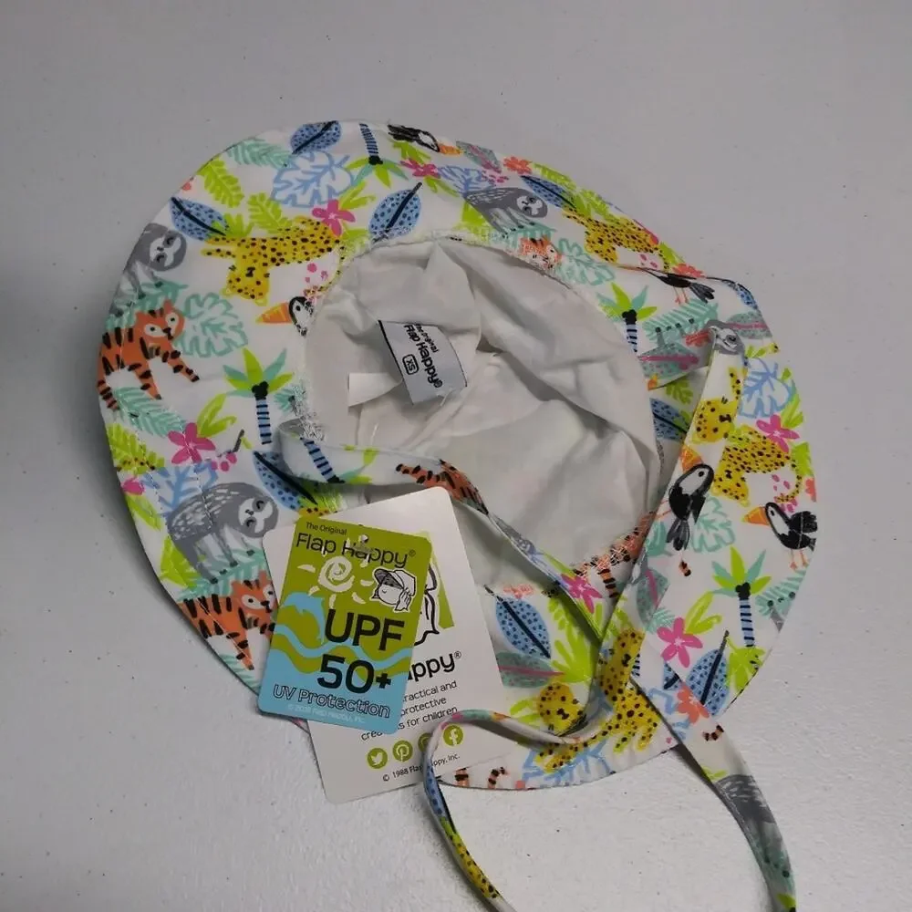 Flap Happy UPF 50+ Floppy Hat With Large Brim Shade Wild Jungle Size XS